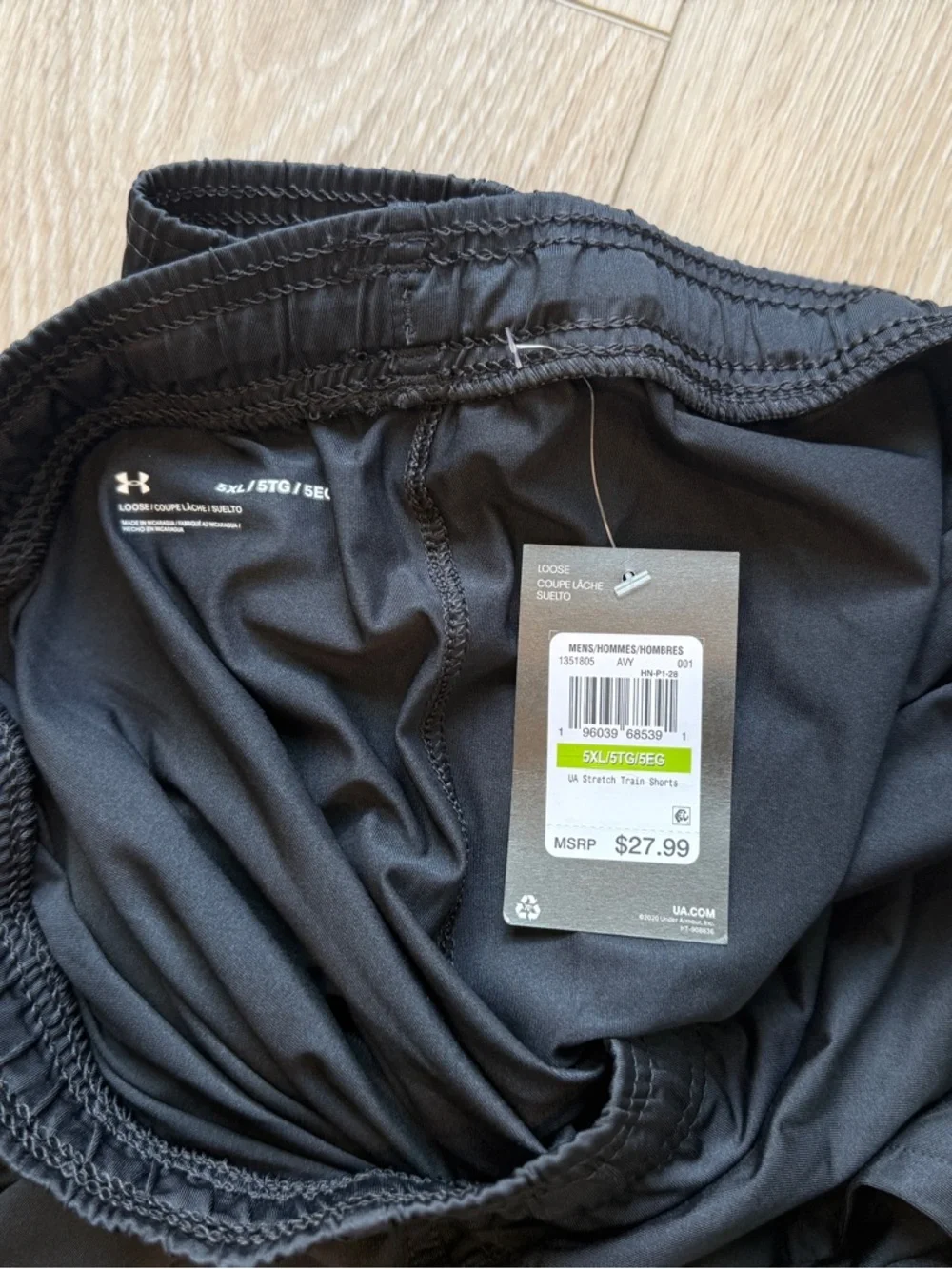 Under Armour Mens UA Stretch Train Shorts Loose 5XL Black Running NEW - Picture 7 of 8